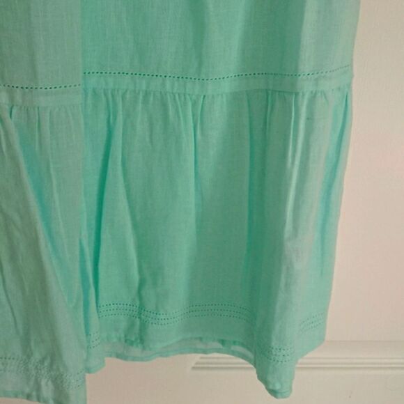 Vineyard Vines teal blue Flutter sleeve boho tassels dress - Picture 11 of 11